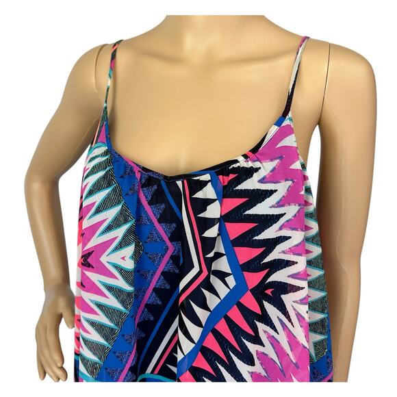 2/$15 Express Bold Geo Mini Dress V-Neck Sleeveless Size XS - Picture 6 of 11